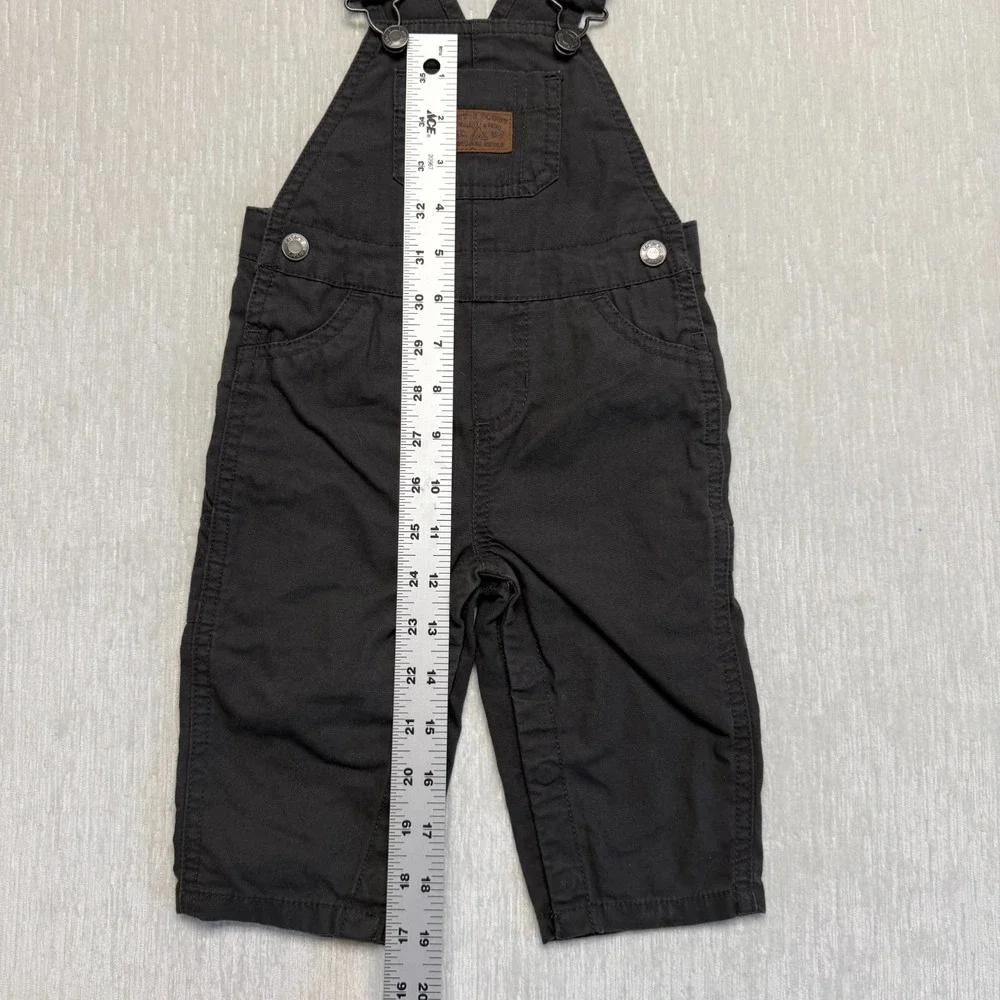 Carter's Little Scout Overalls Bib Baby Boys 9 Months Gray Cotton Outdoor Expert